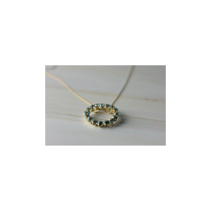 10K YELLOW GOLD TOPAZ CHAIN WITH PENDANT