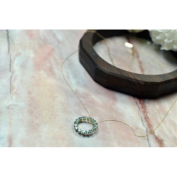 10K YELLOW GOLD TOPAZ CHAIN WITH PENDANT