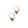 10K YELLOW GOLD GARNET & WHITE BERYL EARRINGS