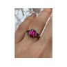 925 Sterling Silver Pink Topaz Ring Size 7