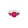 925 Sterling Silver Pink Topaz Ring Size 7
