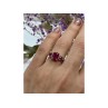 925 Sterling Silver Pink Topaz Ring Size 7