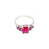 925 Sterling Silver Pink Topaz Ring Size 7
