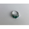 925 Sterling Silver Green CZ Ring Size 8