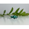 925 Sterling Silver Green CZ Ring Size 8