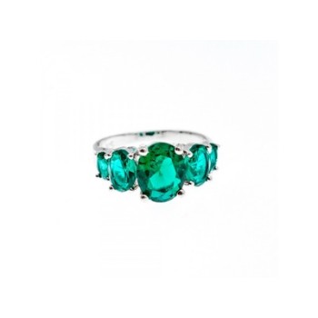 925 Sterling Silver Green CZ Ring Size 8