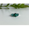 925 Sterling Silver Green CZ Ring Size 8