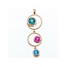 925 Sterling Silver Gold Plated Aquamarine, Topaz & Tourmaline Pendant