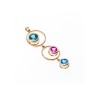 925 Sterling Silver Gold Plated Aquamarine, Topaz & Tourmaline Pendant
