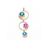 925 Sterling Silver Gold Plated Aquamarine, Topaz & Tourmaline Pendant