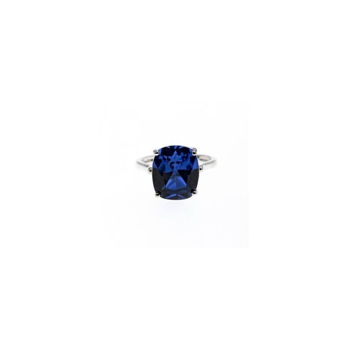 925 Sterling Silver Blue Sapphire Ring Size 6.5