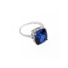 925 Sterling Silver Blue Sapphire Ring Size 6.5