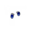 14K WHITE GOLD STAR SAPPHIRE EARRINGS