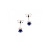 14K WHITE GOLD STAR SAPPHIRE EARRINGS