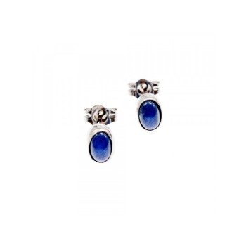 14K WHITE GOLD STAR SAPPHIRE EARRINGS