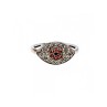 925 Sterling Silver Red Spinel, Tanzanite & Goshenite Ring Size 8.5