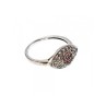 925 Sterling Silver Red Spinel, Tanzanite & Goshenite Ring Size 8.5