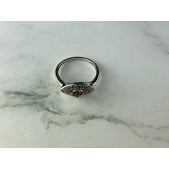 925 Sterling Silver Red Spinel, Tanzanite & Goshenite Ring Size 8.5