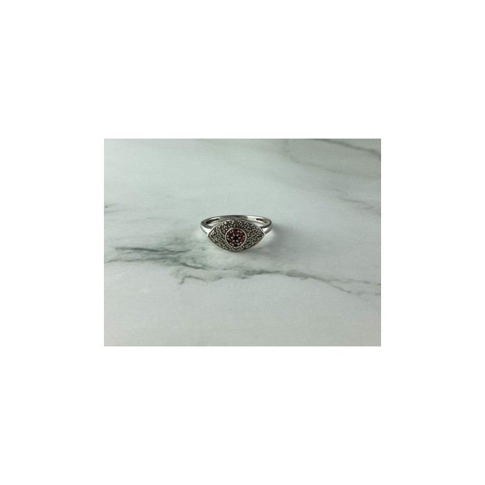 925 Sterling Silver Red Spinel, Tanzanite & Goshenite Ring Size 8.5