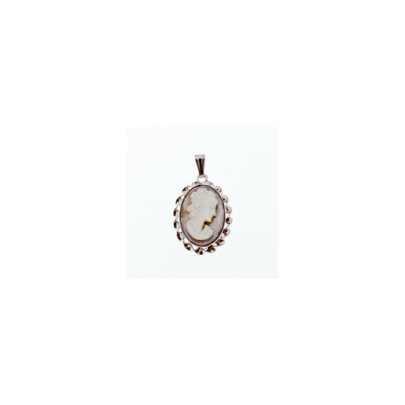 925 Sterling Silver Shell Cameo Pendant