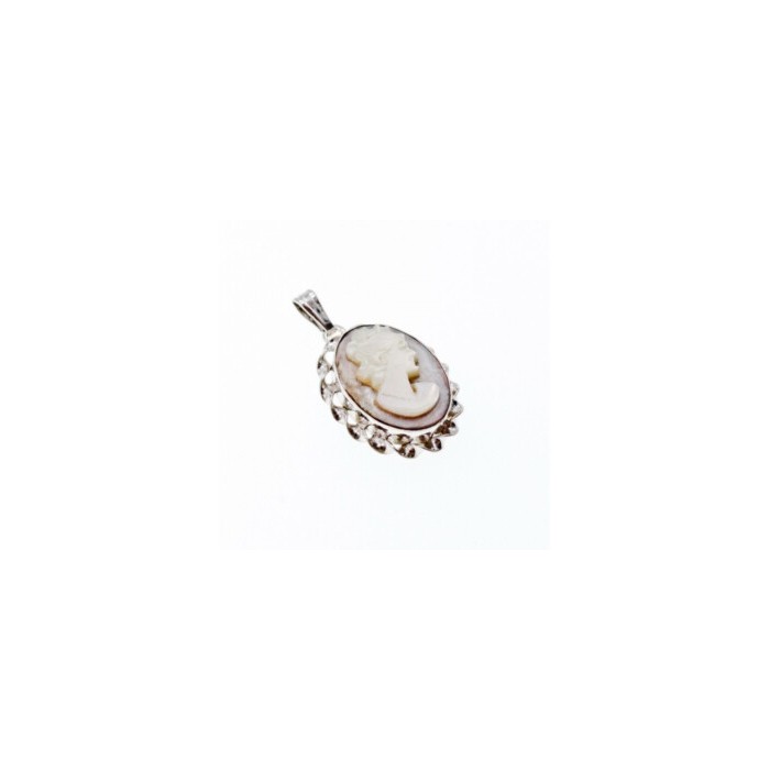 925 Sterling Silver Shell Cameo Pendant
