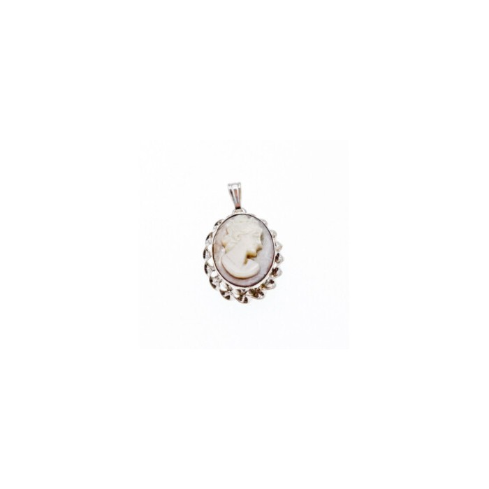 925 Sterling Silver Shell Cameo Pendant