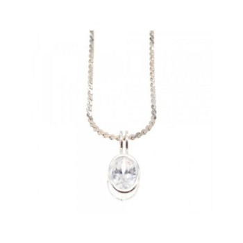 925 Sterling Silver CZ Chain with Pendant 925 Italy