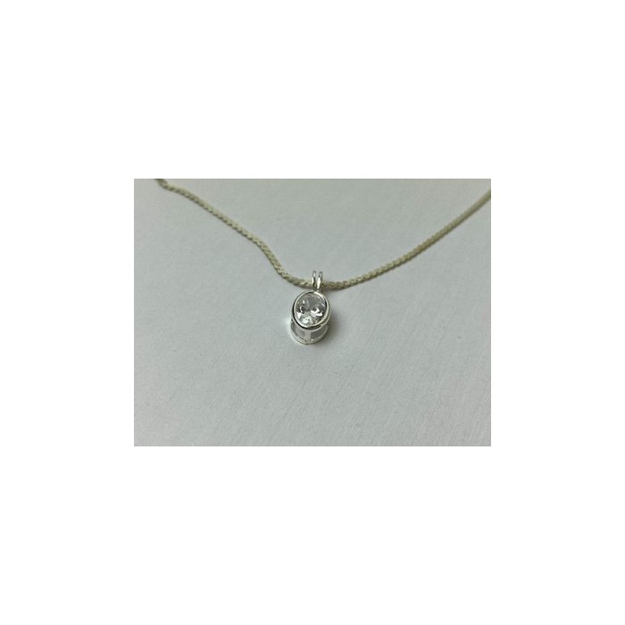 925 Sterling Silver CZ Chain with Pendant 925 Italy