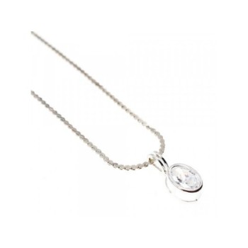 925 Sterling Silver CZ Chain with Pendant 925 Italy