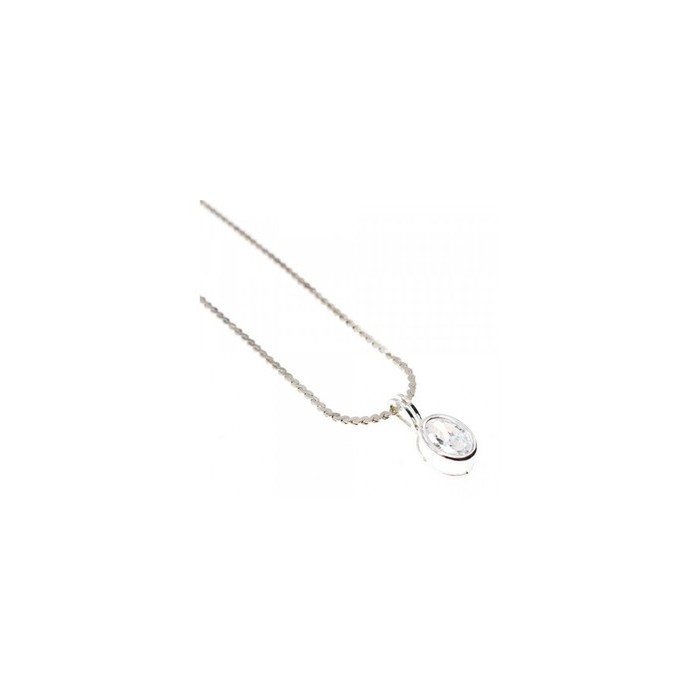 925 Sterling Silver CZ Chain with Pendant 925 Italy