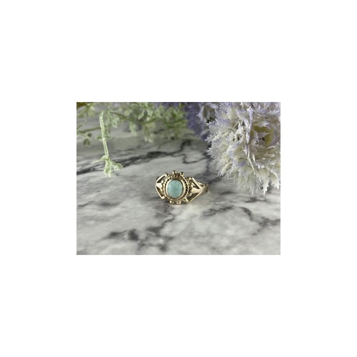 925 Sterling Silver Turquoise Ring Size 9.5