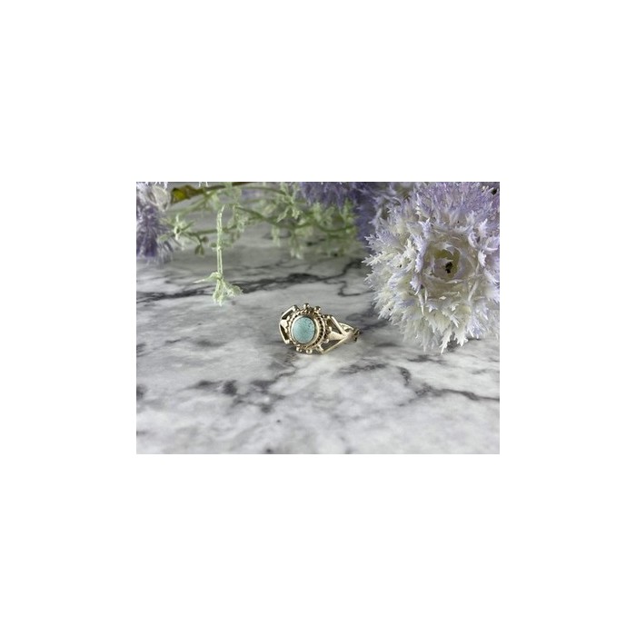 925 Sterling Silver Turquoise Ring Size 9.5