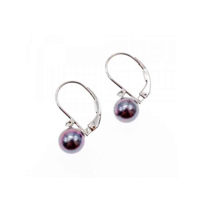 14K WHITE GOLD PEARLS & DIAMONDS EARRINGS