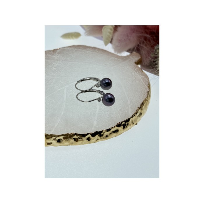 14K WHITE GOLD PEARLS & DIAMONDS EARRINGS