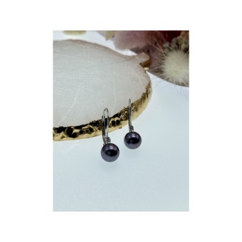 14K WHITE GOLD PEARLS & DIAMONDS EARRINGS