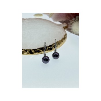 14K WHITE GOLD PEARLS & DIAMONDS EARRINGS