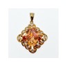 925 Sterling Silver Gold Plated Heliodor & CZ Pendant