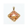 925 Sterling Silver Gold Plated Heliodor & CZ Pendant