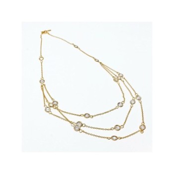 925 STERLING SILVER GOLD PLATED CZ NECKLACE