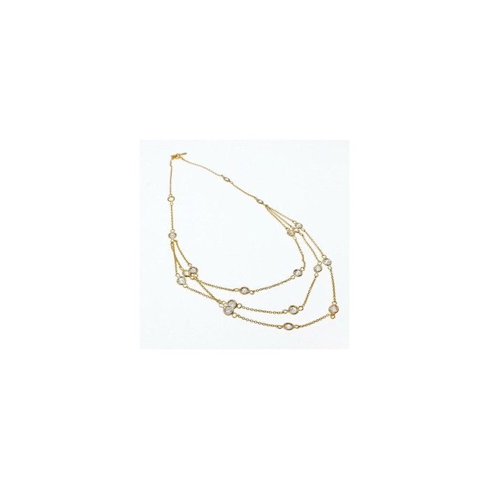 925 STERLING SILVER GOLD PLATED CZ NECKLACE