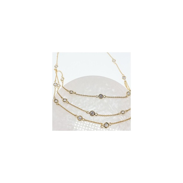 925 STERLING SILVER GOLD PLATED CZ NECKLACE