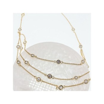 925 STERLING SILVER GOLD PLATED CZ NECKLACE