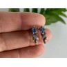 925 Sterling Silver Gold Plated Topaz Stud Earrings