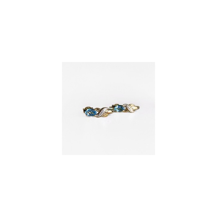 925 Sterling Silver Gold Plated Topaz Stud Earrings