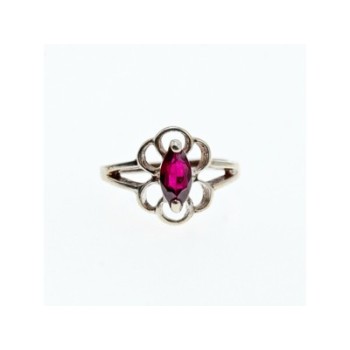 925 Sterling Silver Almandine Ring Size 5.5