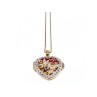 925 Sterling Silver Gold Plated Sapphire & Ruby Chain with Pendant