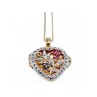 925 Sterling Silver Gold Plated Sapphire & Ruby Chain with Pendant