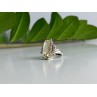 925 Sterling Silver Golden Tourmaline & Quartz Ring Size 6.5