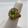 14K YELLOW GOLD  & PERIDOT RING  SIZE 4.5