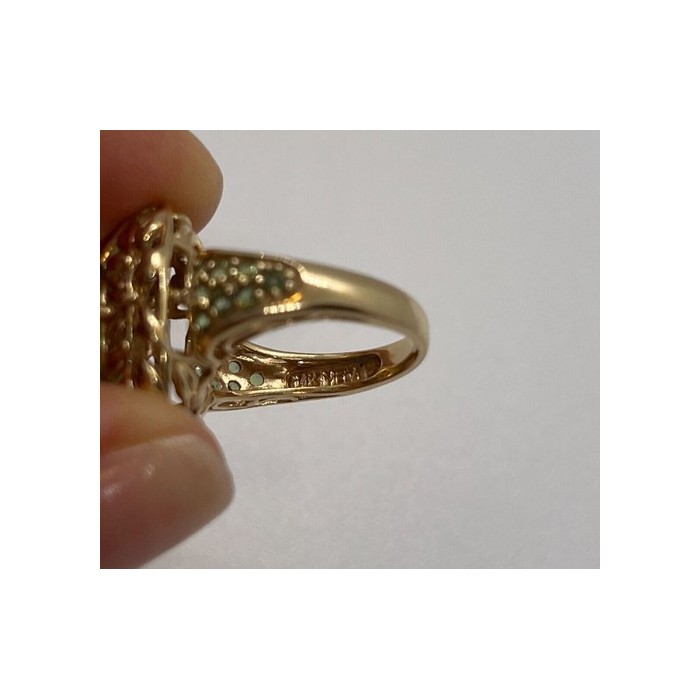 14K YELLOW GOLD  & PERIDOT RING  SIZE 4.5